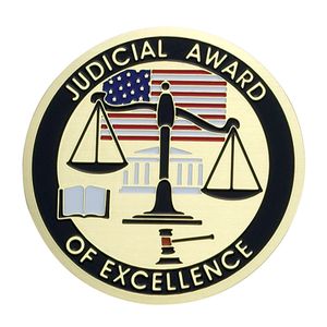 JUDICIAL AWARD OF EXCELLENCE, 2 INCH ETCHED ENAMELED