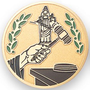 JUSTICE, 2 INCH ETCHED ENAMELED