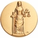 2-Inch in Diameter Round Metal Justice Themed Stamped Insert in Gold