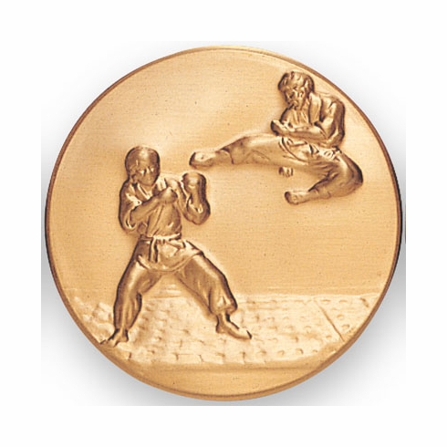 2-Inch in Diameter Round Metal Karate Stamped Insert in Multiple Colors