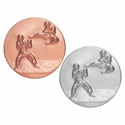 2-Inch in Diameter Round Metal Karate Stamped Insert in Multiple Colors
