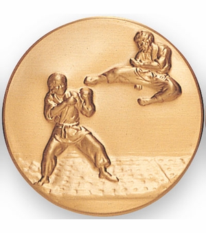 2-Inch in Diameter Round Metal Karate Stamped Insert in Multiple Colors