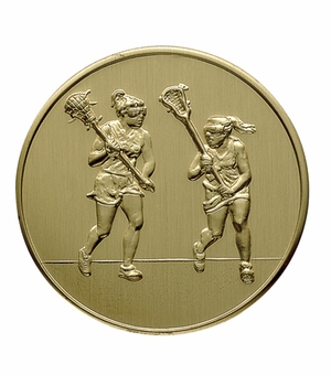 2-Inch in Diameter Round Stamped Metal Womens Lacrosse Insert in Multiple Colors