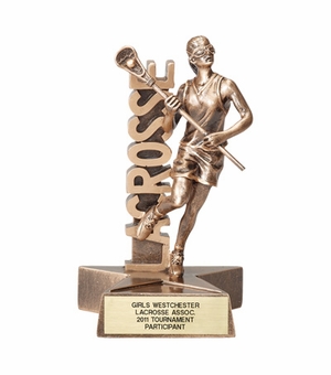 LACROSSE, FEMALE, 7 INCH FIGURE TROPHY