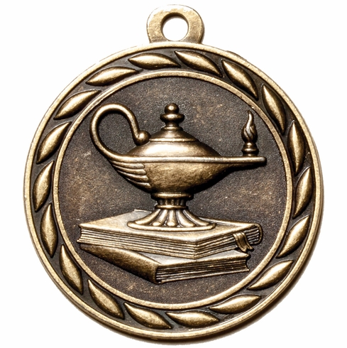LAMP OF KNOWLEDGE IN ANTIQUE BRASS, SILVER OR BRONZE