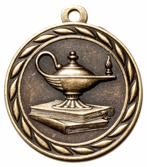 LAMP OF KNOWLEDGE IN ANTIQUE BRASS, SILVER OR BRONZE
