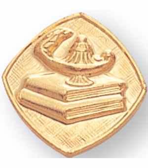 LAMP OF LEARNING GOLD PIN