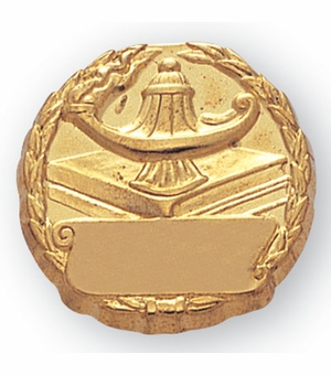 LAMP OF LEARNING PIN AND SCROLL