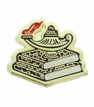 LAMP OF LEARNING PIN ENAMELED