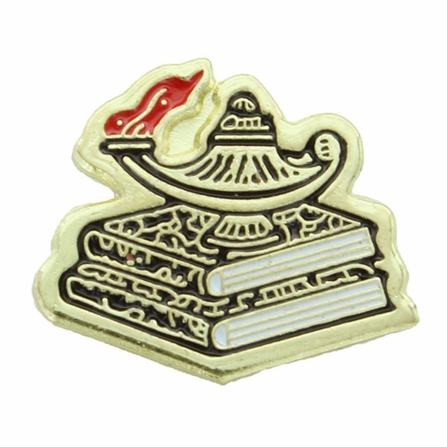LAMP OF LEARNING PIN ENAMELED