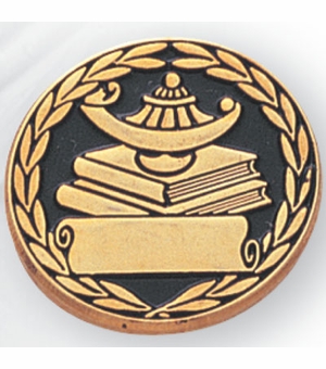 LAMP OF LEARNING PIN & SCROLL