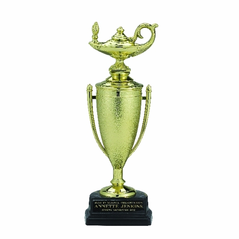 LAMP OF LEARNING TROPHY CUP, 9-1/2 INCH, BLACK BASE