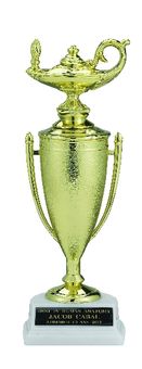 LAMP OF LEARNING TROPHY CUP, 9-1/2 INCH, WHITE BASE