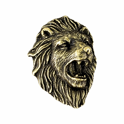 Lion Mascot Antique Brass Pin