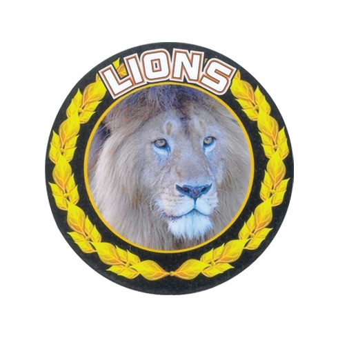 2 Inch in Diameter Round Mylar Detailed Gold 'Lions' Sports Insert