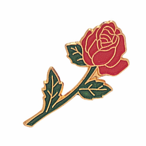 LONG STEM RED ROSE PIN