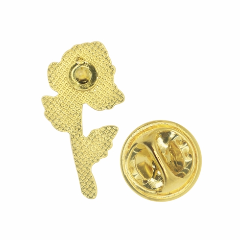 LONG STEM WHITE ROSE PIN