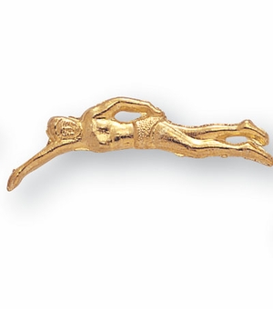 MALE SWIMMER CHENILLE PIN GOLD