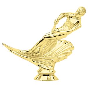 4-1/4 INCH GOLD PLASTIC MALE WATER SKIER TROPHY FIGURE