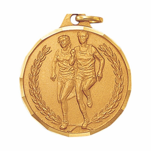 1-1/4 Inch Die-Struck Marathon Duo Medal in Gold, Silver, or Bronze