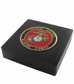 MARBLE PAPERWEIGHT, BLACK, TAKES 2 INCH INSERT