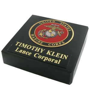 MARBLE PAPERWEIGHT, BLACK, TAKES 2 INCH INSERT