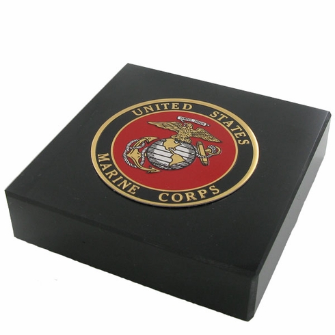 MARBLE PAPERWEIGHT, BLACK, TAKES 2 INCH INSERT