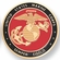2-Inch in Diameter Round Etched-Enameled Metal U.S. Marine Corps Medallion Insert in Gold with Peel-and-Stick Back