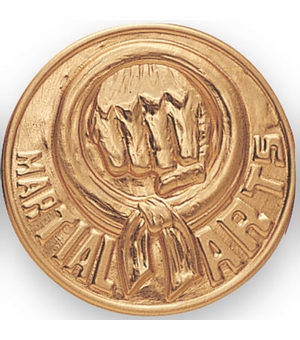 2-Inch in Diameter Round Stamped Metal Martial Arts Insert in Multiple Colors