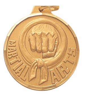 1-1/4 Inch Die-Struck Martial Arts Medal in Gold