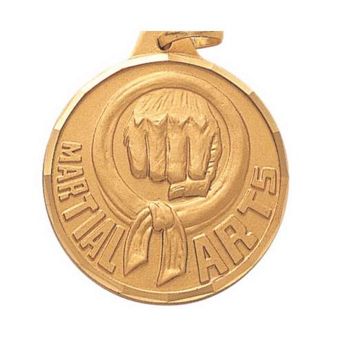 1-1/4 Inch Die-Struck Martial Arts Medal in Gold