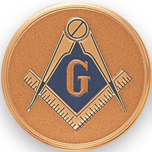 2 Inch in Diameter Round Metal Litho-Print Masonic Medallion Insert