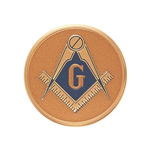 2 Inch in Diameter Round Metal Litho-Print Masonic Medallion Insert