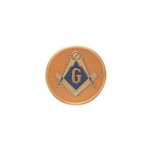 7/8-Inch in Diameter Round Metal Masonic Medallion Insert with Enameled Finish