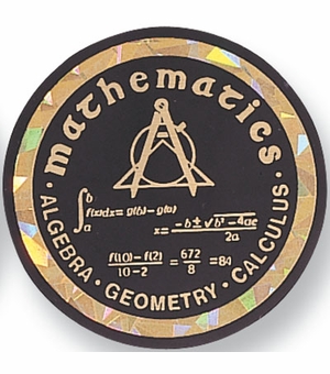 2 Inch in Diameter Round Mathematics Insert with Mylar Detailing
