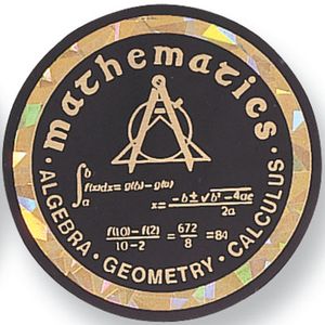 2 Inch in Diameter Round Mathematics Insert with Mylar Detailing