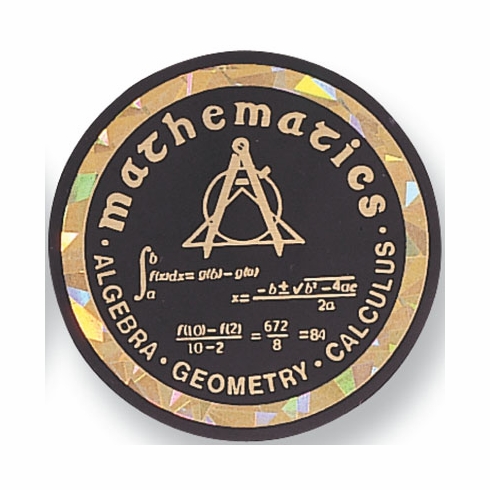 2 Inch in Diameter Round Mathematics Insert with Mylar Detailing