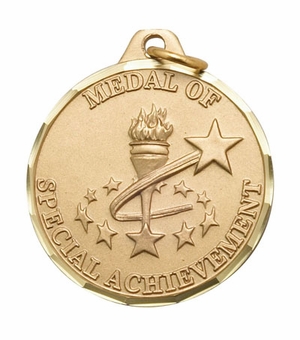 1-1/4 Inch Die-Struck Medal of Special Achievement Medal in Gold
