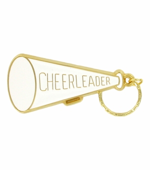 MEGAPHONE, WHITE KEYRING, BAGGED