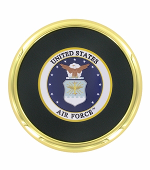 METAL COASTER WITH U.S. AIR FORCE INSERT