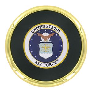 METAL COASTER WITH U.S. AIR FORCE INSERT