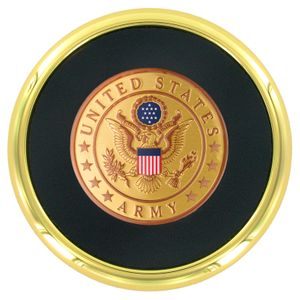 METAL COASTER WITH U.S. ARMY SYMBOL INSERT