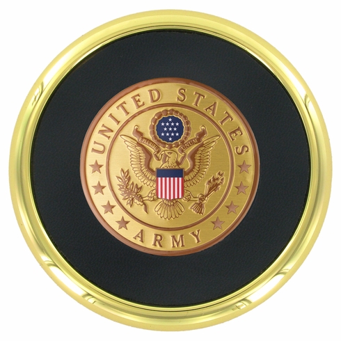 METAL COASTER WITH U.S. ARMY SYMBOL INSERT