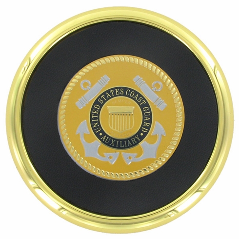 METAL COASTER WITH U.S. COAST GUARD INSERT
