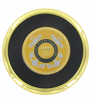 METAL COASTER WITH U.S. COAST GUARD INSERT