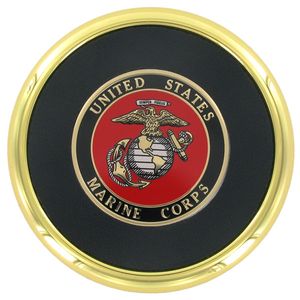 METAL COASTER WITH U.S. MARINE CORPS INSERT