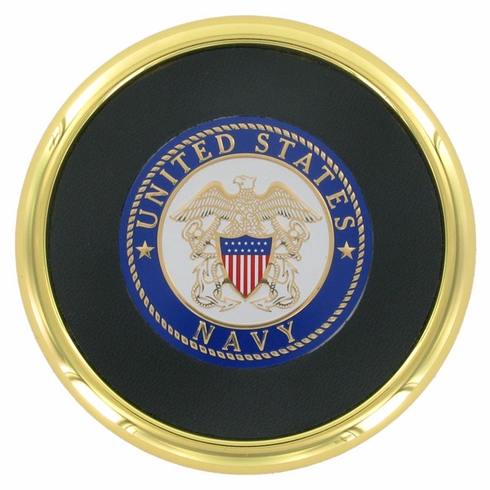 METAL COASTER WITH U.S. NAVY INSERT