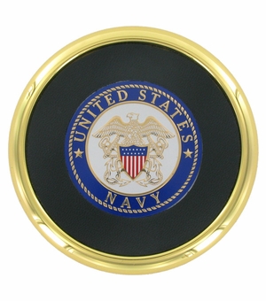 METAL COASTER WITH U.S. NAVY INSERT