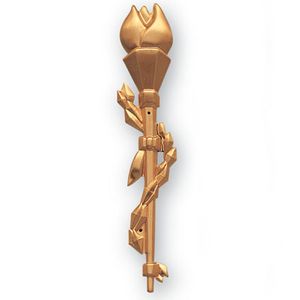 METAL TORCH, GOLD 4-3/8 INCH