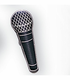 MICROPHONE PIN ENAMELED SILVER